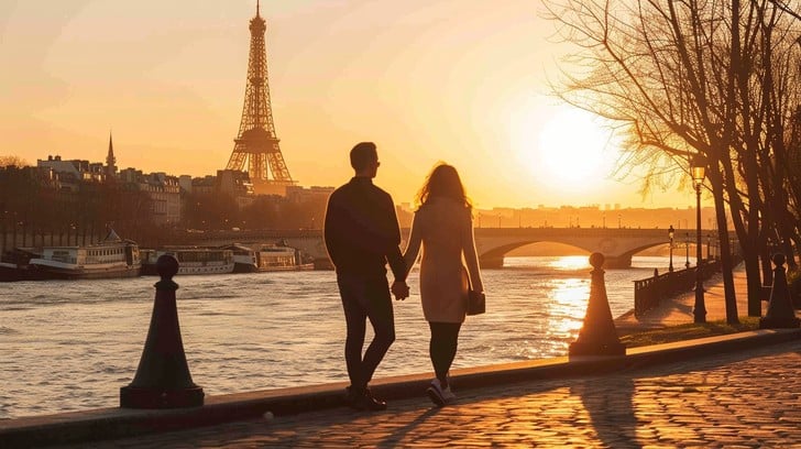 Free Parisian Sunset Romance Image - Paris, Sunset, Couple | Download at  StockCake